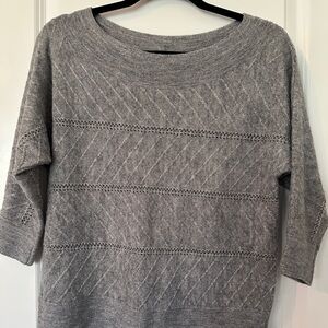 WHBM Metallic Grey Sweater 3/4 Sleeve - S